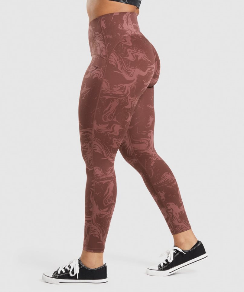 Women's Gymshark GS Power High Rise Leggings Brown | NZ 6VKMAD